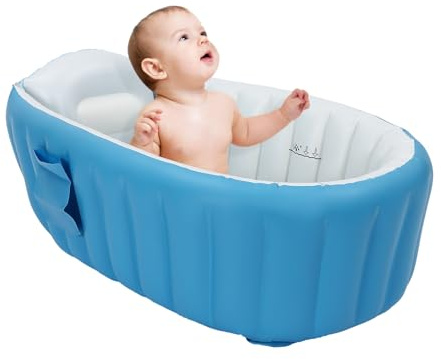 Baby Badewanne aufblasbar Aufblasbare Babybadewanne 0-3 Jahre 77 * 40 * 25cm,Sicherheits-Luftsäule Ergonomisches Bogen Design,Seitentasche Reparaturset Inklusive Pumpe Ideal Für Zuhause Reisen