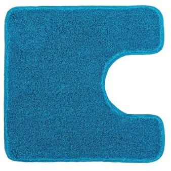 Kleine Wolke WC-Vorleger Relax Pazifik 55 x 55 cm mit Ausschnitt | OEKO-TEX zertifiziert, rutschhemmende Unterseite, für Fußbodenheizung, maschinenwaschbar, 100% Polyacryl