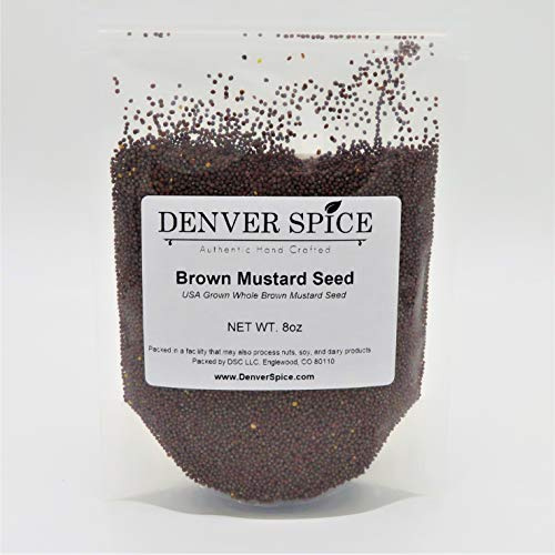 Brown Mustard Seed, Whole - 1/2 Pound ( 8 ounces ) - North American Harvested Brown Mustard Spice by Denver Spice