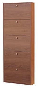 MeMi Me1248NOC Scarpiera a Ribalta, Legno, Noce, 18x75x183 cm