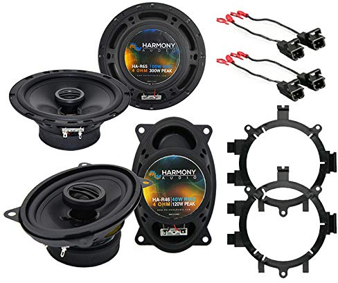 Harmony Audio HA-R5 Compatible with Chevy Silverado Pickup 1999-2006 Car Stereo Rhythm Series 5.25 Replacement 225W Speakers, HA-R46 4x6 120W Speakers and HA-724568 SpeakerHarness