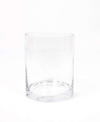 INNA-Glas Jarrón cilíndrico Sansa de Cristal, Transparente, 15cm, Ø 12cm - Florero de Vidrio - Vaso para Velas