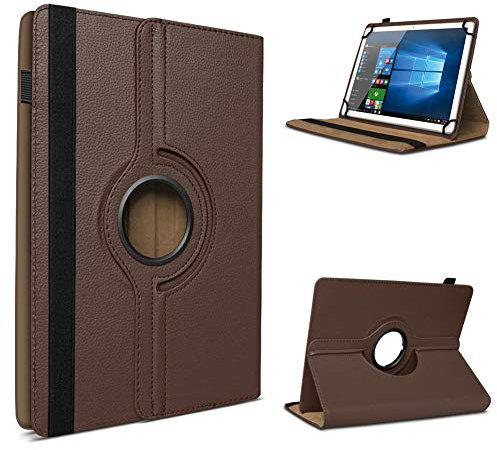 UC-Express Tablet Schutzhülle für 10-10.1 Zoll Tasche aus hochwertigem Kunstleder Hülle Standfunktion 360° Drehbar Universal Case Cover, Farben:Braun, Tablet Modell für:Sony Xperia Z Tablet 10.1