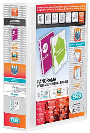 Emgee 560332 Präsentations-Ringbuch, PVC, 4 D-Ringe, Kapazität 65 mm, Format A4