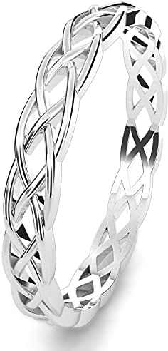Metal Factory Sz 11 Sterling Silver 925 Celtic Knot Eternity Band Ring