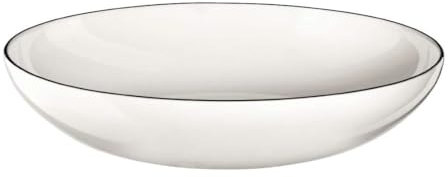 ASA 1904113 Ligne Noire Pasta de/Plato Hondo, Porcelana, Blanco, 22 x 22 x 4.5 cm