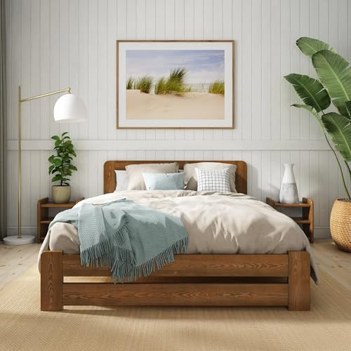 Nodax Super King Bed Frame 6ft, F1 Solid Wooden Slats, Easy Assembly