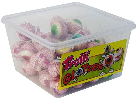 Trolli Glotzer Schaumzucker Gummibonbons mit saurer fruchtiger Füllung 60 stk.