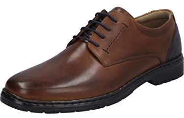 Josef Seibel Hombre Calzado de Negocios Alastair 01, de Caballero Zapatos con Cordones,Ancho K (Extra_Ancha),Plantilla Desmontable,Marrón (Cognac-Kombi),48 EU / 13 UK