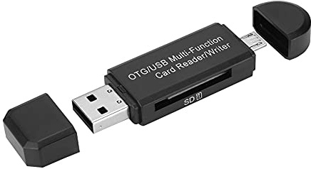 Agatige Lector de Tarjetas SD, Lector/Grabador de Tarjetas SD/TF Multifunción OTG/USB para PC, Teléfono Móvil, Portátil(Negro)