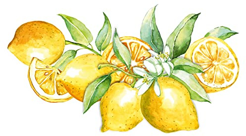 GRAZDesign Wandtattoo Küche, Zitronen groß, Wandbild Wandaufkleber mediterran, Wandsticker für Küche Esszimmer / 89x50cm