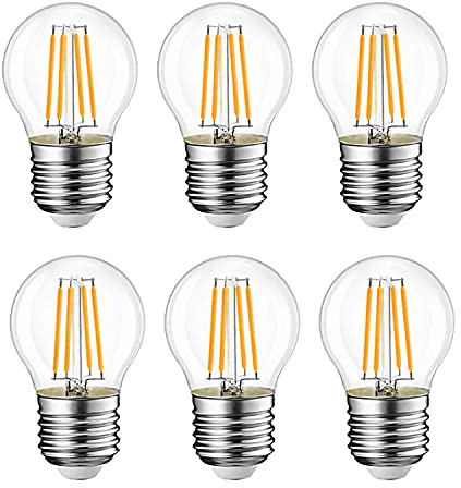 EXTRASTAR G45 E27LED Filament Lampe, 6W, 750LM, 2700K Warmweiß, 6 Stück | Nicht Dimmbar, 6W Glas Lampe ersetzt 60W Glühbirne