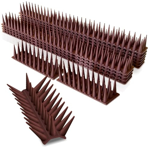 Pinchos antipalomas 5.16 Metros Pinchos para Palomas, Anti Palomas de Plástico 12 Piezas Espanta Pájaros Balcon para Balcón, Vallas, Jardín, Barandilla de balcón, Tejado