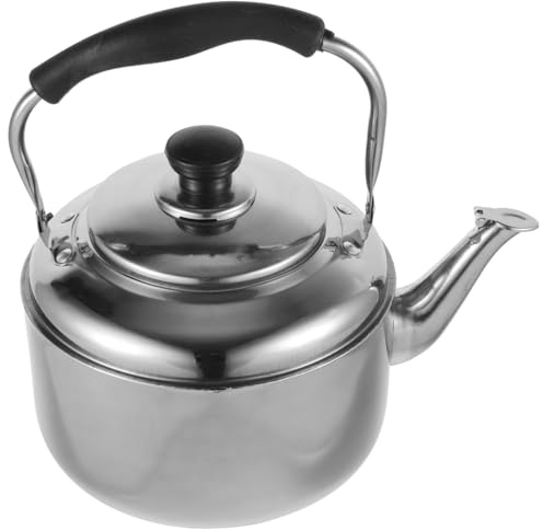 DOITOOL 3L Wasserkessel Edelstahl - Pfeifkessel für Induktion & Gasherd - Teekessel mit Signalpfeife & Hitzebeständigem Griff - Robuster Wasserkocher für Tee & Kaffee - Energieeffizienter Kessel, Silb