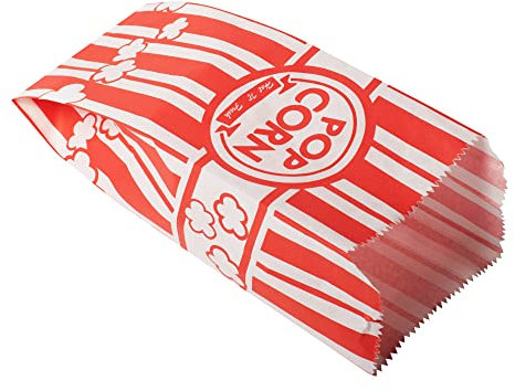 TIRAS Medium Popcorn Paper Bags - Parties, Cinema Night, Snack time pack of 100