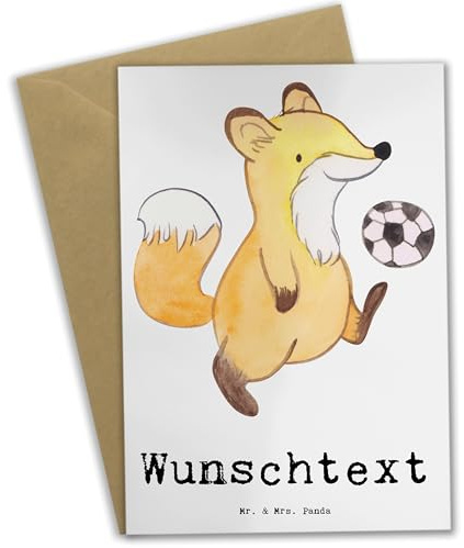 Mr. & Mrs. Panda Personalisierte Karte Fußballer Herz - Geschenke, grußkarte personalisiert, Grußkarten, individuelle, Spruch, personalisierbar, Fußballspieler, Geschenk, Fußballwitz, Fußballspruch