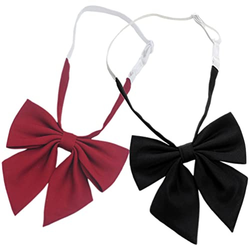jojofuny 2Teile Abschlussbogen Damenkragenschleife Japanische Fliege Fliege Pastellfarbene Gothic-Kleidung Gyaru-zubehör Weiße Gyaru-Kleidung Krawatte Adrett Fräulein Uniform Stoff