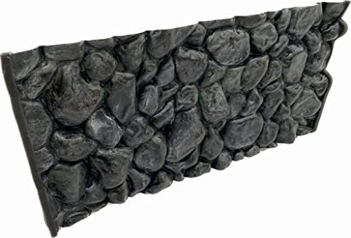PLASTIKO - Aquarium Hintergrund 3D I Rückwänd 60x30 cm I Leicht zu Montieren und Reinigen I Keine Verklebung Erforderlich I Sicher für Tiere I Grau mit einem Muster aus Flusssteinen