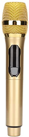 1 Stück Drahtloses Bluetooth-Mikrofon,Drahtloses Mikrofon, Für 600 Hz Bis 800 KHz Handmikrofon Mit LED-Bildschirm, Für Karaoke-Maschine, Verstärker, PA-Lautsprecher, Kirche, Hochzeit, Party (Gold)