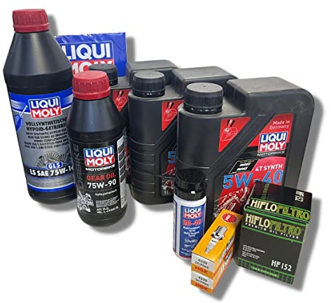 Liqui Moly Ölwechselset Wartungsset Can Am Renegade 500/800 / 1000 Motoröl 5W40 + Getriebeöl + Ölfilter + Zündkerze + Pflegemateriel
