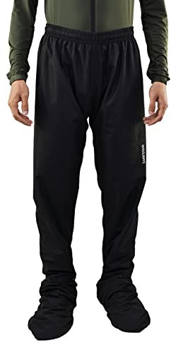 WOSAWE Pantalons Imperméables Unisexe Léger et Respirant Pantalon de Pluie pour Cyclisme, Golf, Randonnée, Pêche, Camping (Noir, XL)