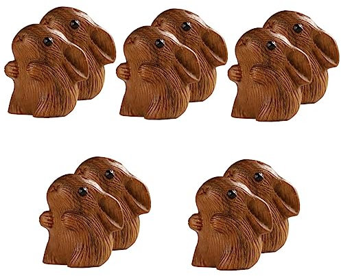 Garneck 10stücke Holz Schlüsselanhänger Hase Charm Retro Bunny Für Projekte Süße Deko Für Schlüssel Taschen Und Halsketten Natürliches Material