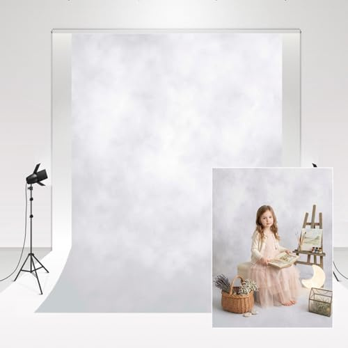 Kate Fotokulisse Weiß 2x3m Vintage Foto Stusio Smokey Grey Porträtkulisse für Neugeborenen Portrait Shooting Fotokulissen