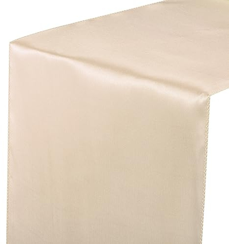 QUARKZMAN 10pz Runner Tavolo Raso 12x 108 Pollici Seta Tessuto Champagne | per Matrimonio, Decorazione, Compleanno, Banchetto, Liscio, Festa