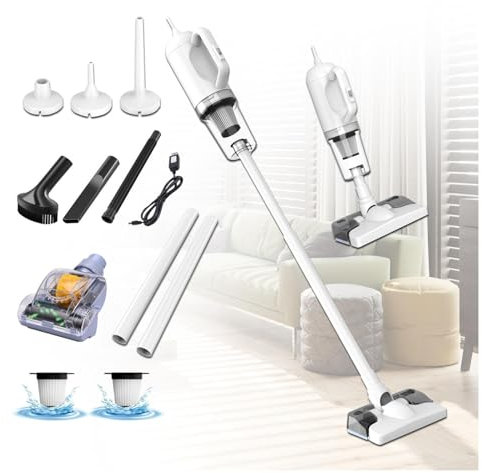 MeLtor Aspirateur Balai Laveur sans Fil 5 en 1 Compact - Léger, 35Min Autonomie, Aspirateur sans Fil Puissant pour Sol Dur Tapis Poils d'animaux Voiture