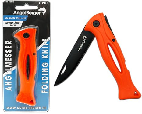 Angel-Berger Angelmesser Folding Knife Fischmesser Klappmesser Edelstahl Outdoor Messer für Fisch und Angeln