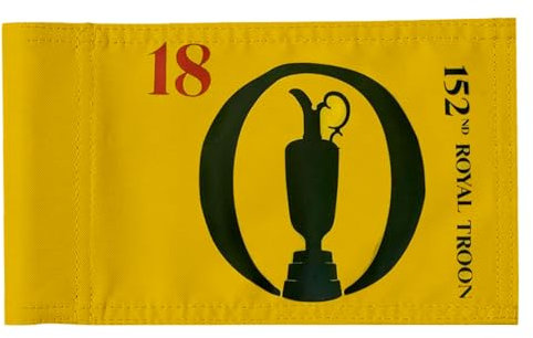 2BUT British Open 2024 Golf Pin Flag Practic Putting Green Golf Flag For Backyard Garden Double-Sewn 600D Nylon Miniature Pin Flag Regulation Tube Flag(20x13)
