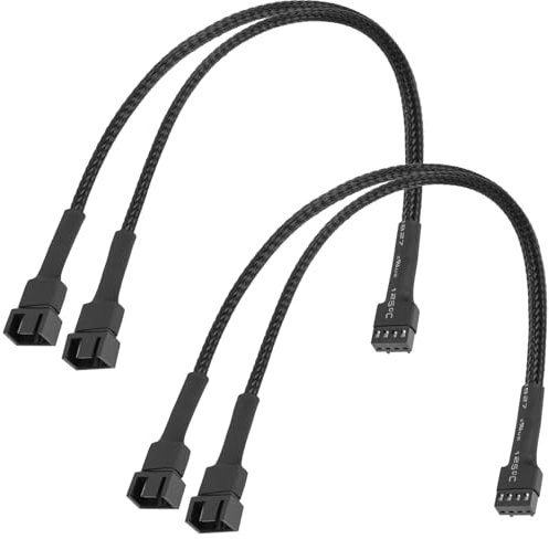 upHere gaming 2-Wege PWM Splitter-Kabel,PC Lüfterverlängerungskabel,4 Pin Fan Splitter,für Computer-ATX-Gehäuse 4-Pin/3-Pin-Kühllüfterkabel,PC Lüfter Kabel,PWM Lüftersteuerung(2er-Pack)