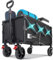 Sunula 220LBS Folding Camping Trolley, Heavy Duty 120L Large Capacity Garden Wagon Cart with All-Terrain Wheels, Lightweight Outdoor Utility Foldable Festival Trolley for Grocery, Shopping, Black
