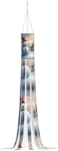 jingong Weihnachts-Windsack, Schneemann, 3 Drucke, saisonaler Windsack, perfekt für Halloween-Dekoration