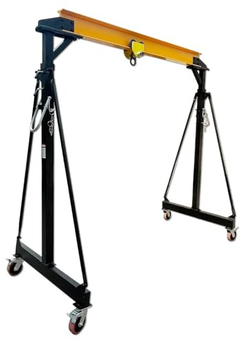 1T/2200Lbs Loading Capacity Gantry Crane,7.5ft-11.5ft Height Adjustable Lifting Crane,Portable Assembly Gantry Frame for Factory Workshop