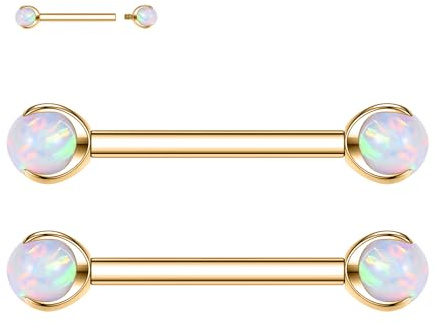 AROWRO Titan bröstvårtspiercing Nippelpiercing Zungenpiercing Bröstvårta Stänger Bröstvårtspiercing Zungensteg Piercing Invändig gänga Tungenpiercing, 14G-1/2 (12 mm), Titan