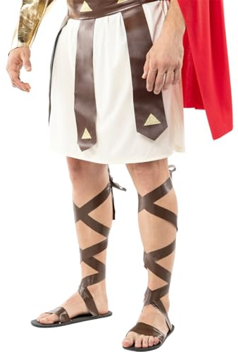 Funidelia | Sandales romaines pour homme Rome, Gladiateur, Centurion, Cultures & Traditions - Accesoires pour Adultes, accessoire pour déguisement - Marron