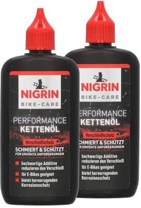 NIGRIN BIKE-CARE E-Bike-Kettenöl, 100 ml Flasche, Fahrradkettenöl, verringert Reibung, macht Fahrradketten leichtläufig