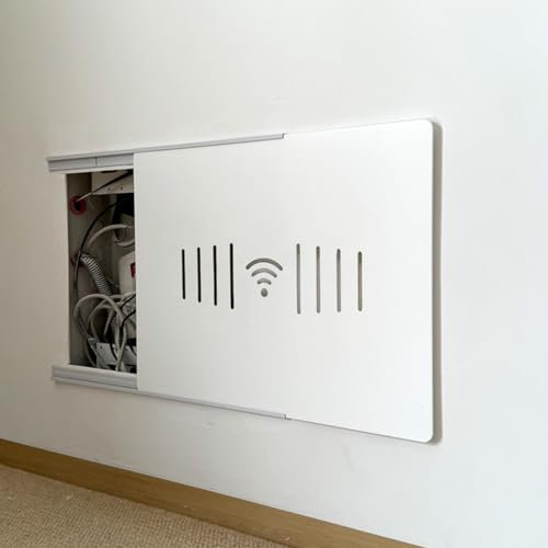 Stromkasten Verkleidung Extra Dünner Dekorativer Schalterverteilerkasten, Schalterfeldabdeckung mit Klebestreifen, Versteckbares Routerpanel, Innenverteilerkasten(White D,W45xH35cm(17 3/4x13 3/4))