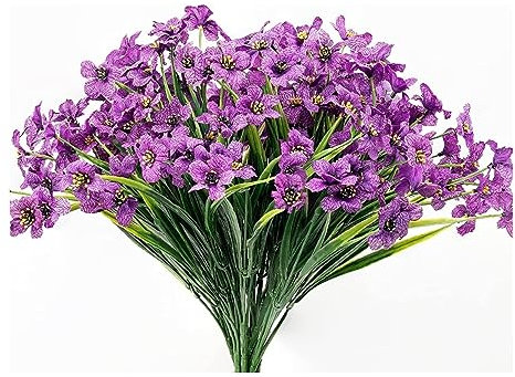XFZJCHAP Künstliche Blumen Gefälschte Blumen 1 Bündel künstliche Simulation Veilchen Bouquet Blume Romantic Wear-Resistant Plastic für UV-Widerstandsdekorationen (Farbe: Rot) (lila)