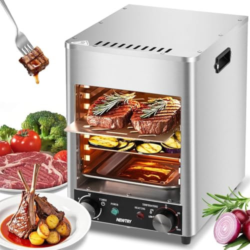 Asador Eléctrico De Sobremesa De 1700 W, Asador De Carne Para Exteriores De Acero Inoxidable De 1700 W, Temperatura Ajustable De 200 a 800 °c, Para Carne, Pollo Y Verduras