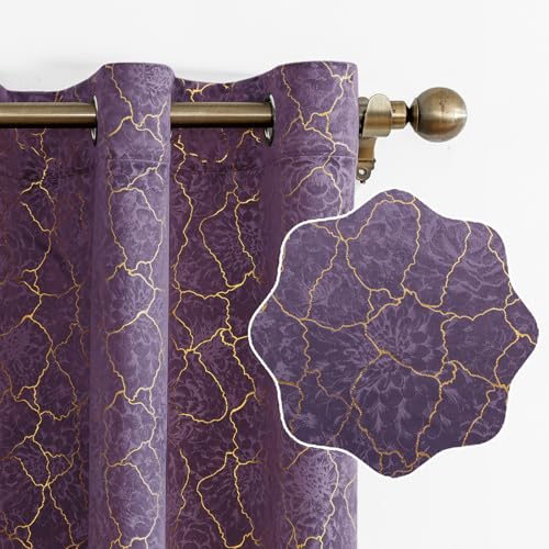Ystyle Rideau Occultant Velours Lot De 2, 140x245cm, Rideaux Salon Rideau Thermique Isolant Anti Chaud Intérieurs, Rideau Phonique Anti Bruit, Moderne Chambre Maison Dressing, Violet Clair