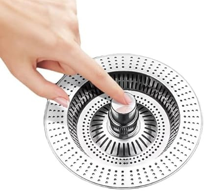 Kitchen Sink Strainer with Pop-Up Stopper for Sinks Hole Diameter 75-85mm