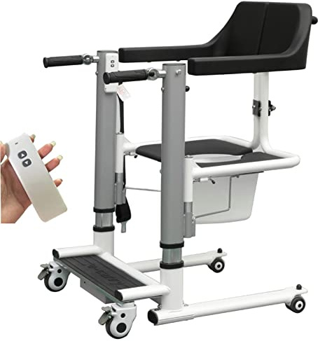 Hydraulischer Patientenlift, Patientenlift-Rollstuhl, elektrischer Duschstuhl mit Fernbedienung und 180° geteilter Sitzfläche, Bettpfanne für bequeme Transferhilfe –