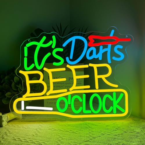 RuCvixkt Dart Bier Neon schild, Dart LED Neonlicht für Bar, Schlafzimmer, Pub, Darts Zimmer Man Cave Dekoration. Geschenk für Jungs, Mädchen Zimmer Wanddekoration