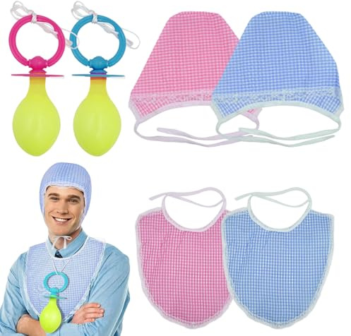 2 Costume de bébé pour adultes, Jolie Pacification drôle avec tablier, costume de cosplay d'Halloween pour le plaisir la fête.