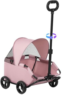 Kinderwagen für kleine Hunde Belüftete Kätzchen-Transportbox | Klappbarer -Kinderwagen und Hundewagen für Reisen, Spaziergänge, Veterinärbesuche, Outdoor-Abenteuer, Einkaufszentrum,