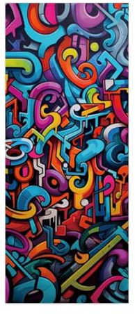 Vinilos Puertas 3D Colorido Graffiti Pegatinas Decorativas de Puerta Pegatina Pared Murales Adhesivo para Puerta para Interiores Sala de Estar Dormitorio Bano Decoración del Hogar 77X200 cm -MT2394
