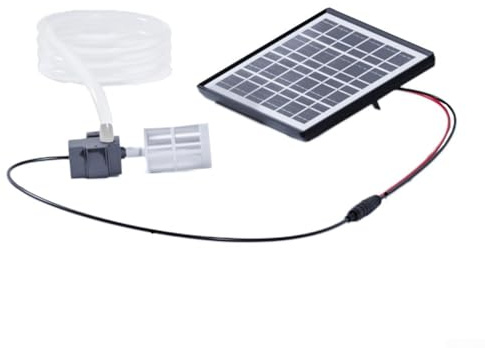 Solaughguy Eau solaire 12 V pour usage extérieur submersible 240 l/h avec panneau solaire 6 W/10 W pour bassin, fontaine, aquarium, filtre d'aération compatible avec tube de 2 m (6 W sans interrupteur