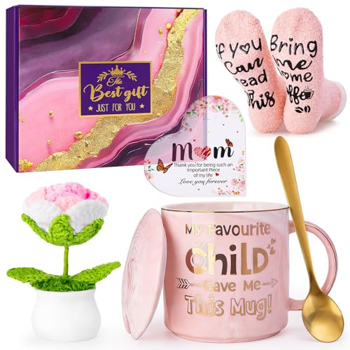 Mum Birthday Gifts from Daughter Son, Ideas Gifts for Mum, Mothers Day Gift | Beautiful Marbled Mugs,Features Fun and Heart Warming Messages,Expressing Gratitude and Love for Mum,Gift Box Set